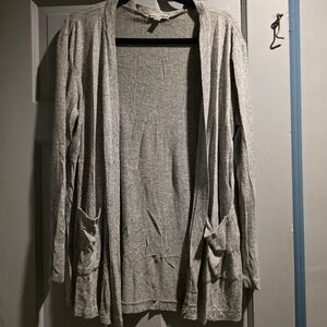 Gray Open-Front Women's Sweater